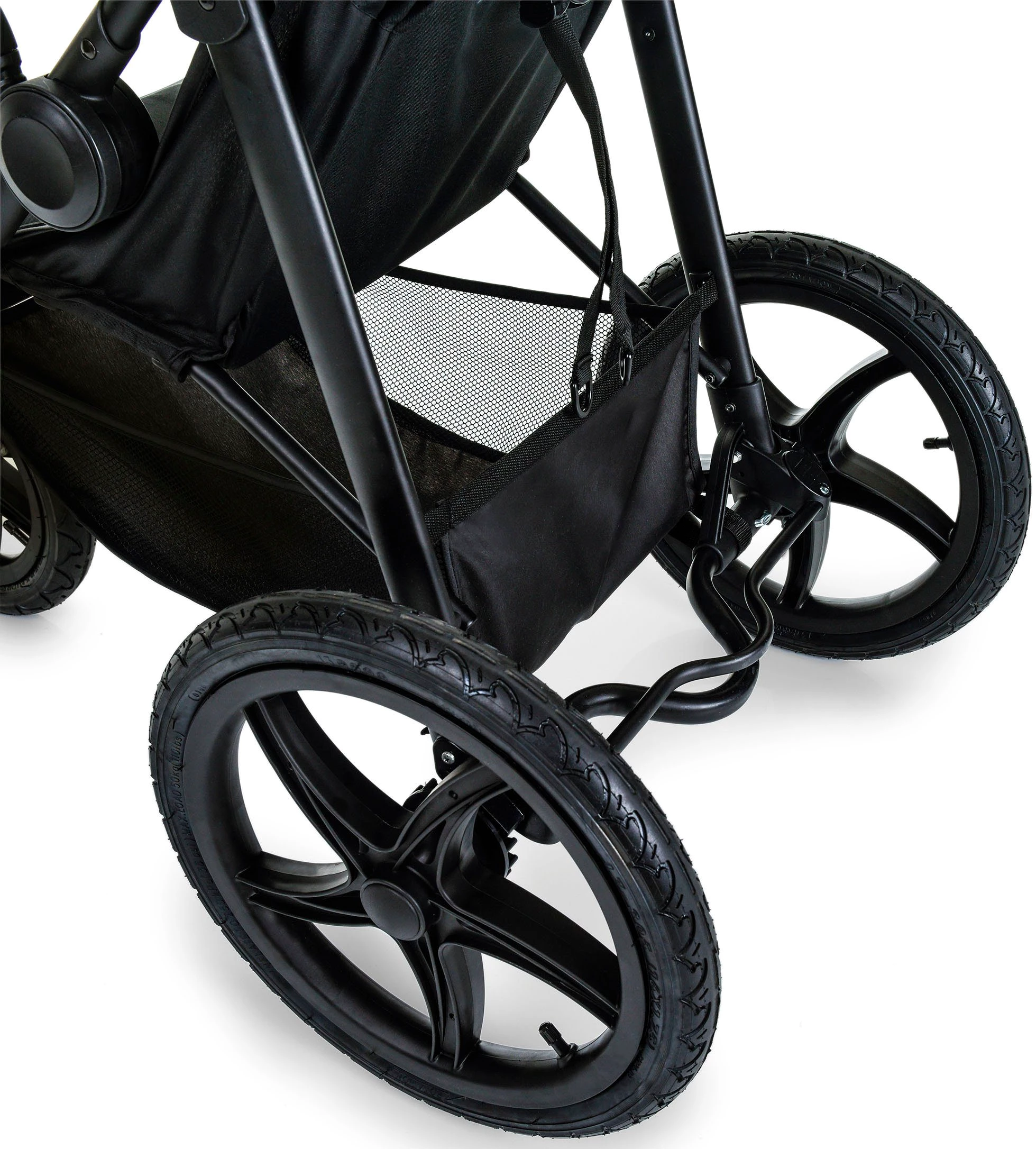 Hauck Dreirad-Kinderwagen Runner black/neon yellow, mit schwenk- und feststellbarem Vorderrad