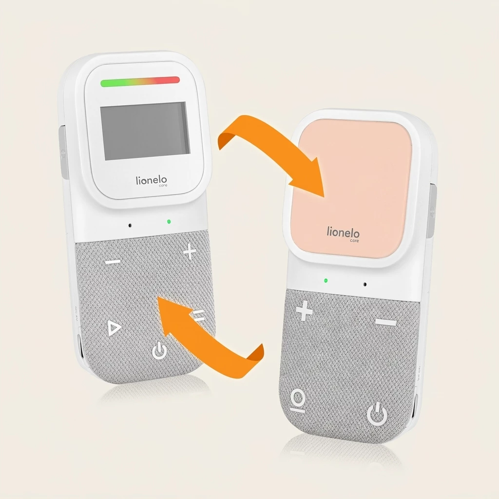 lionelo Babyphone BABYLINE 2.3, Set, Set, LED-Anzeige/6 Lautstärkestufen/FHSS-Verschlüsselung