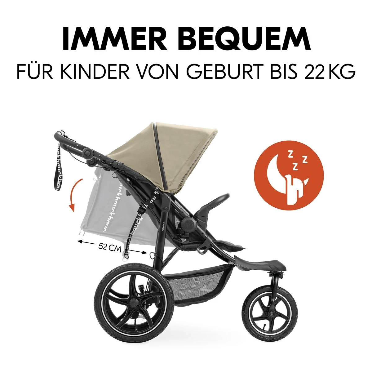 Hauck Sportbuggy Runner 3 - Olive, Sportwagen mit Luftreifen