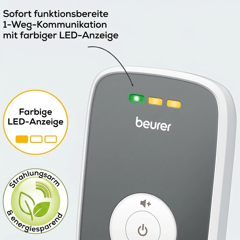 BEURER Babyphone BY 33 mit optischer Geräuschpegelüberwachung und LED-Anzeige