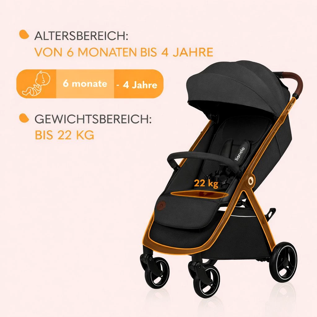 lionelo Kinder-Buggy INGRRID, (Set), Auto-Folding/Einhand-Faltung/UPF50+/bis 22 kg