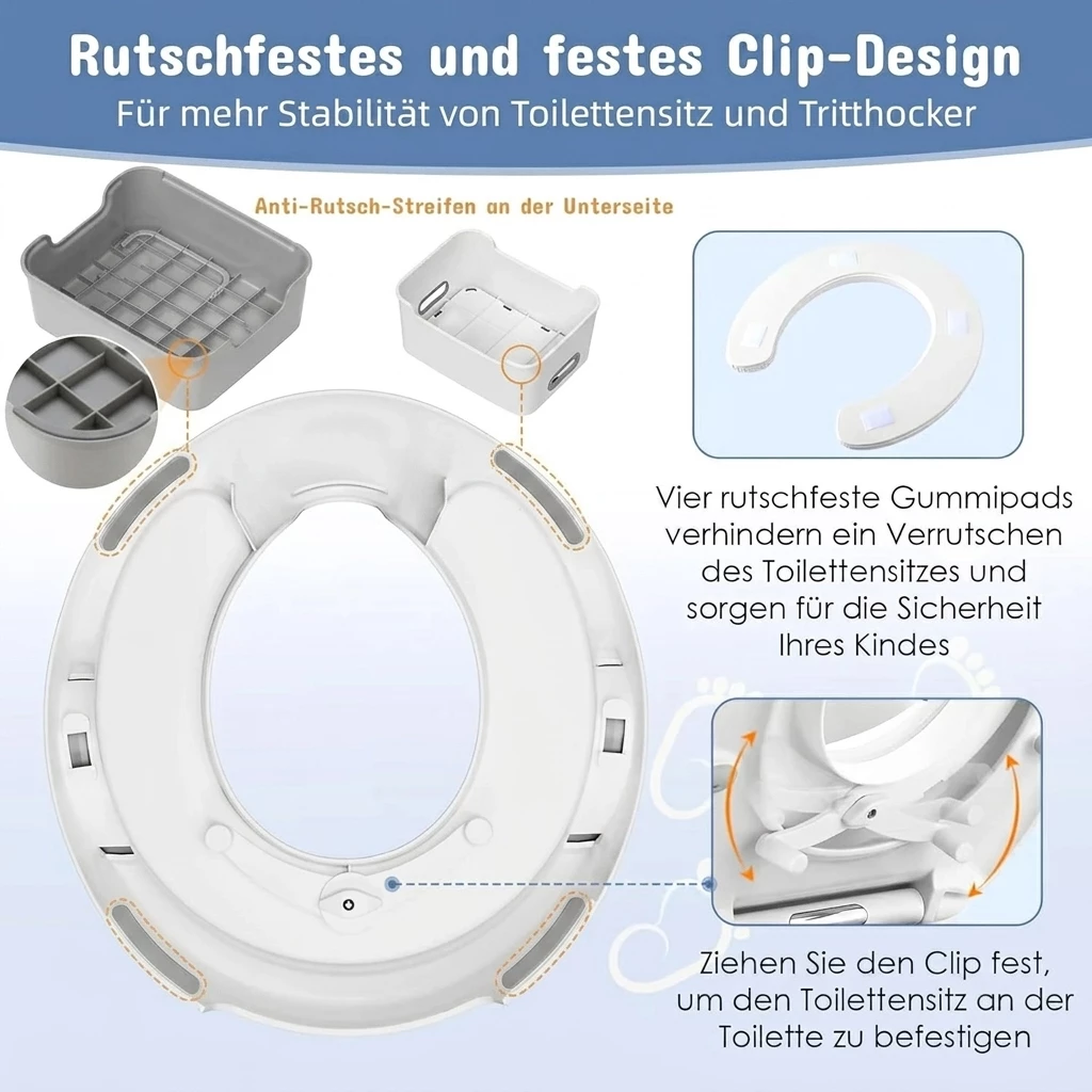 TLGREEN Toilettentrainer, Toilettensitz Kinder mit Tritthocker, Rutschfest, , Kindertoilette