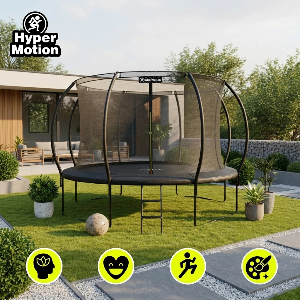 HyperMotion Gartentrampolin Gartentrampolin mit Leiter und Innennetz