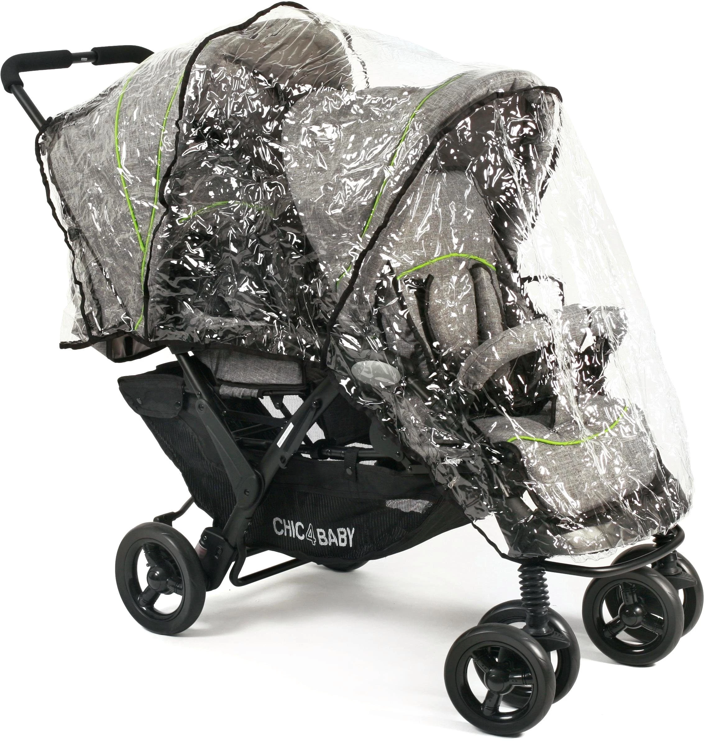 CHIC4BABY Geschwisterwagen Duo, mit feststellbaren Doppelschwenk-Vorderrädern