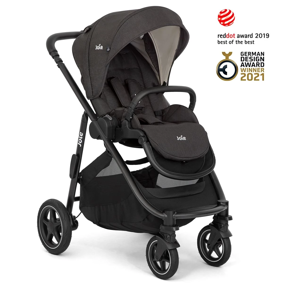 Joie Kinder-Buggy Versatrax - Shale, Sportwagen mit Liegfunktion, Adapter