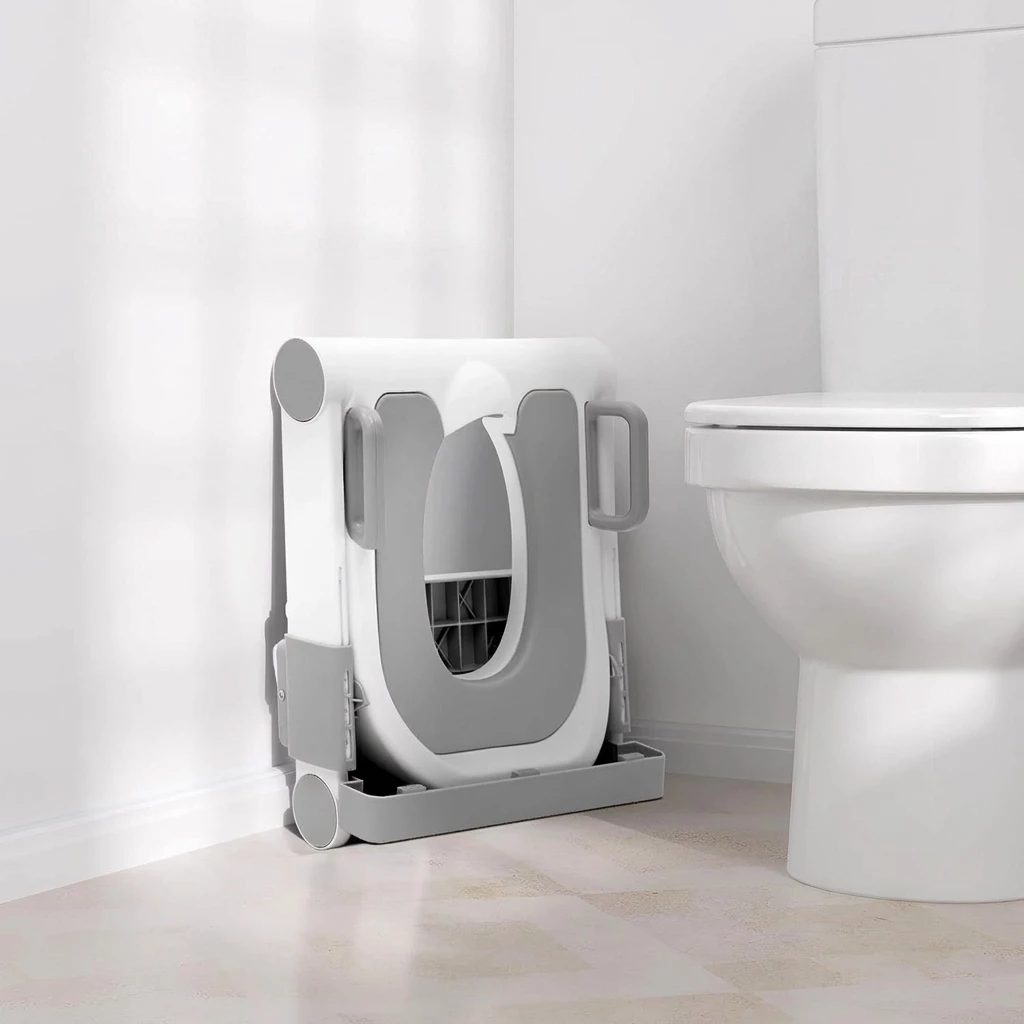 Woltu Baby-Toilettensitz, 38 cm, klappbar, 3 Stufen höhenverstellbar, Anti-Rutsch-Pads