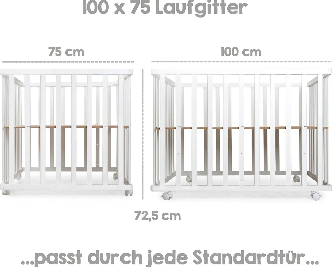roba® Laufgitter Sternenzauber grau, 100x75 cm, mit Stoffeinlage und Nestchen