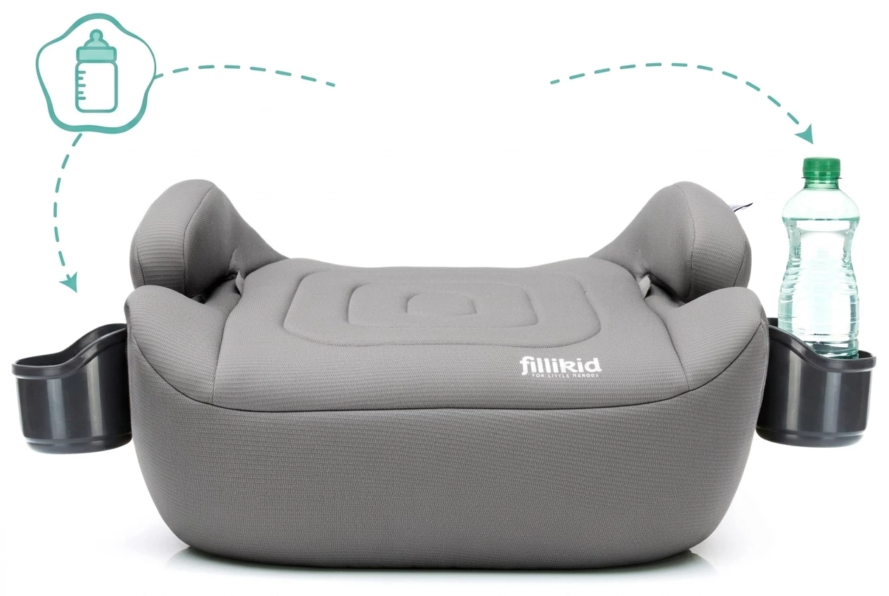 Fillikid Kindersitzerhöhung Flip Deluxe, Auto mit verstellbarem Iso-Fix, ab: ab 6 Jahren