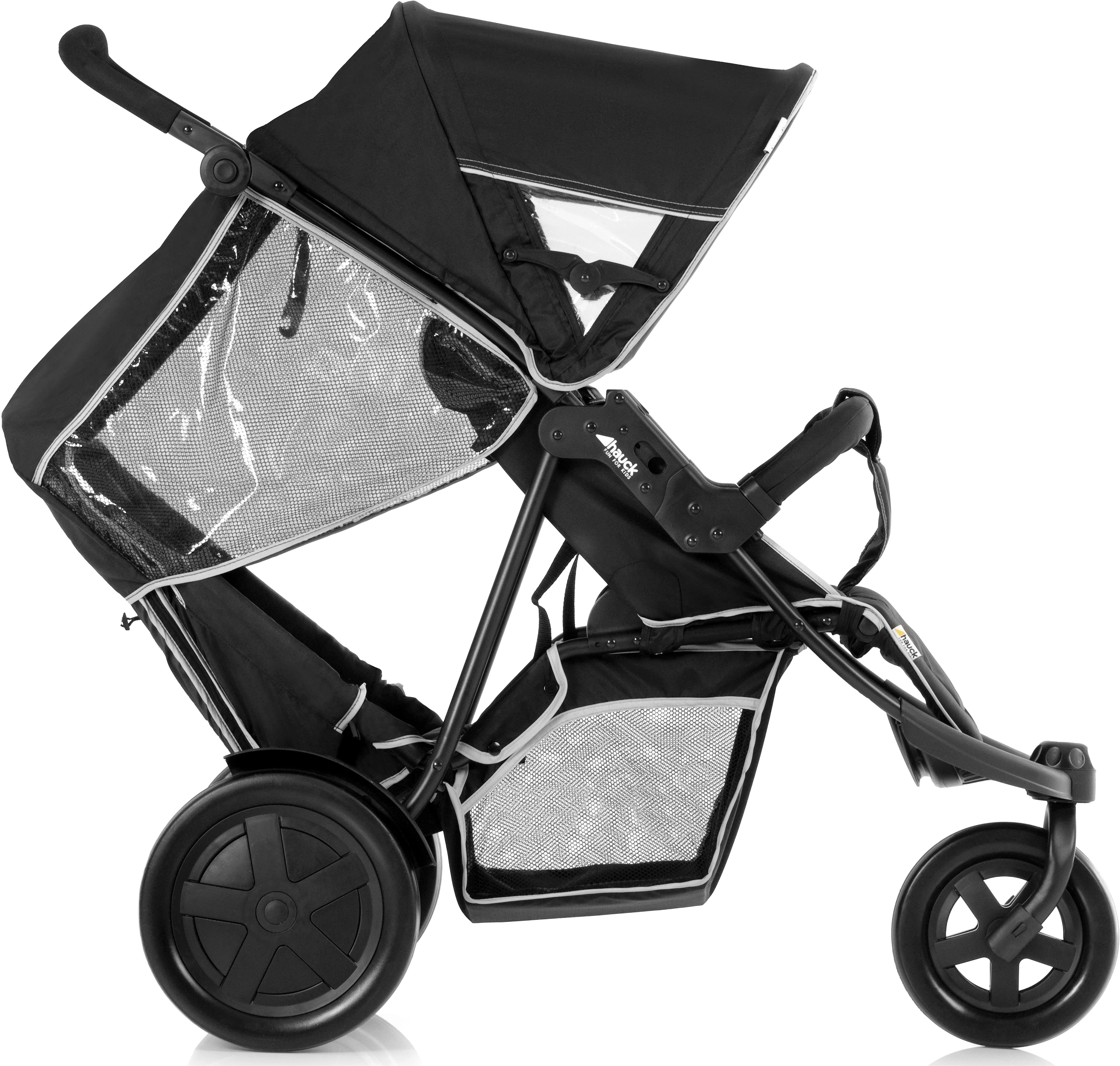 Hauck Geschwisterwagen Freerider black, mit schwenk- und feststellbarem Vorderrad