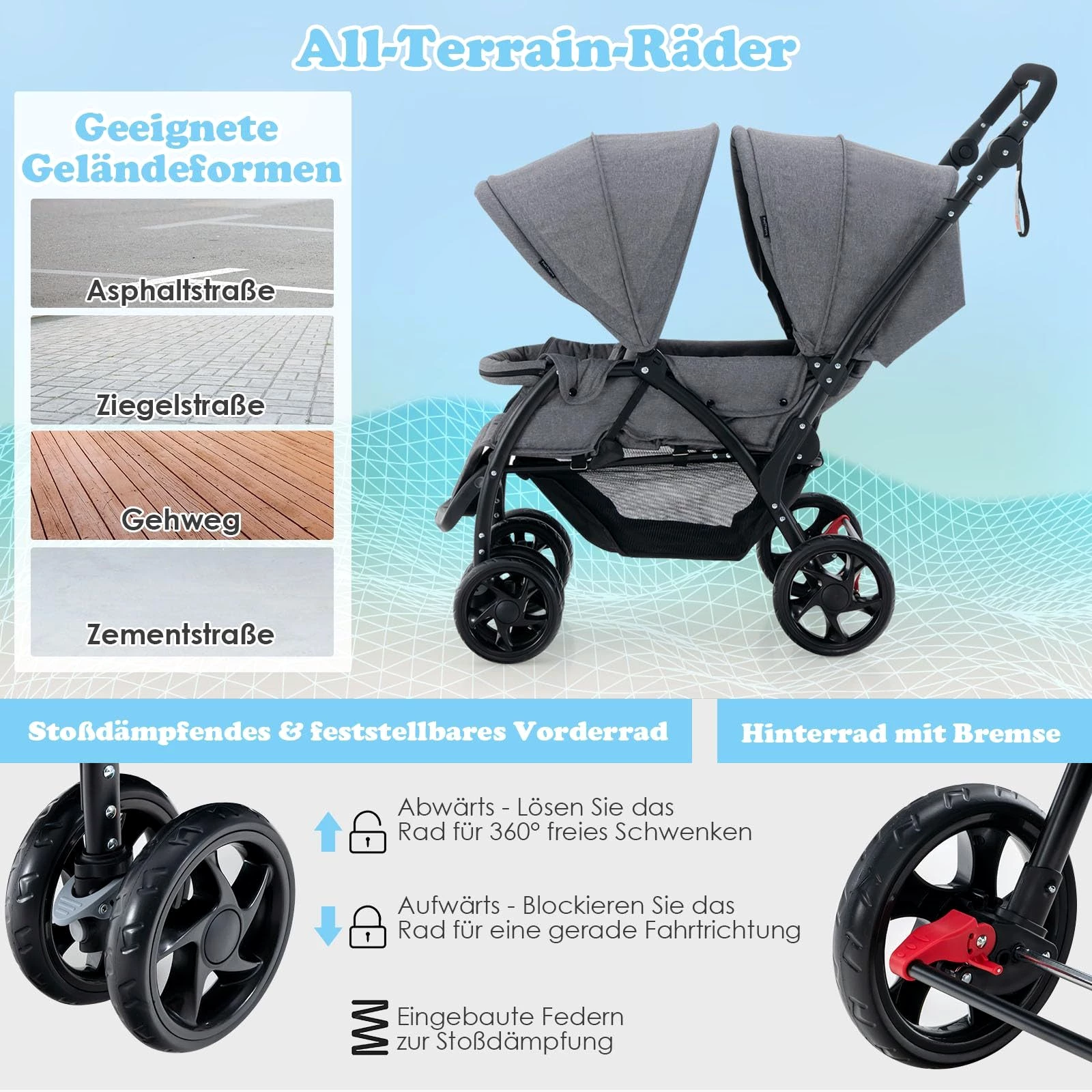 Geschwisterwagen Zwillingsbuggy