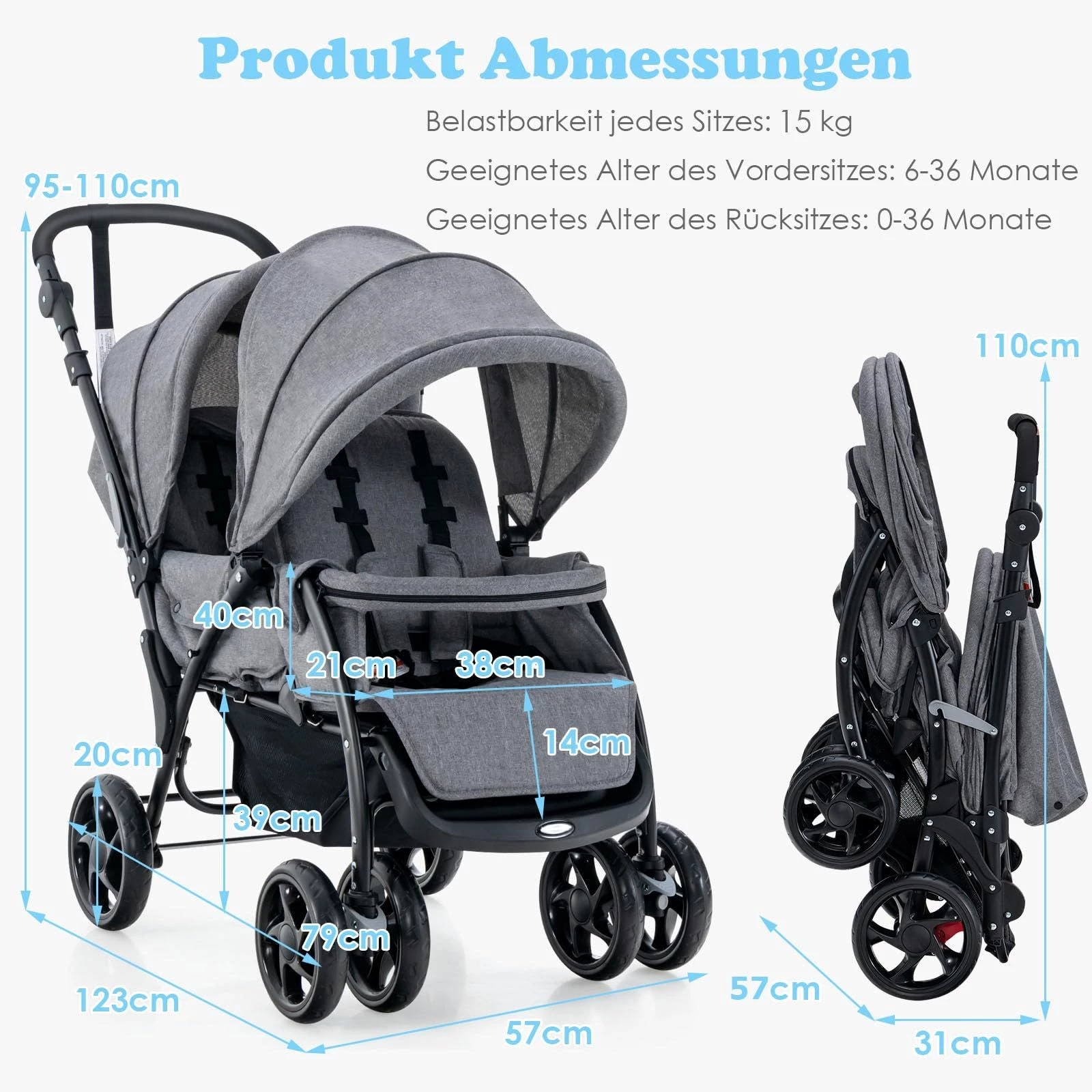 Geschwisterwagen Zwillingsbuggy
