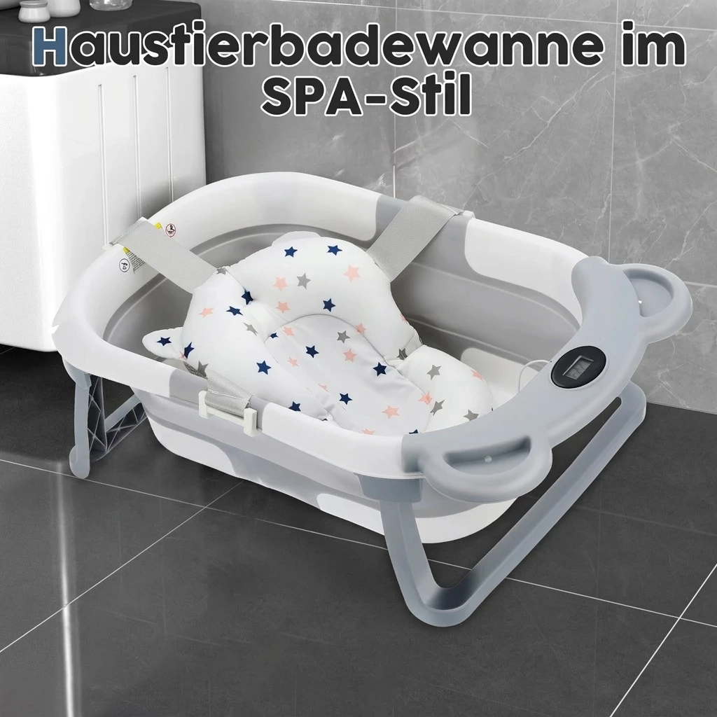 oyajia Babybadewanne Faltbare Badewanne PP&TPE Babywanne Badewannensitz, für 0-2 Jahre