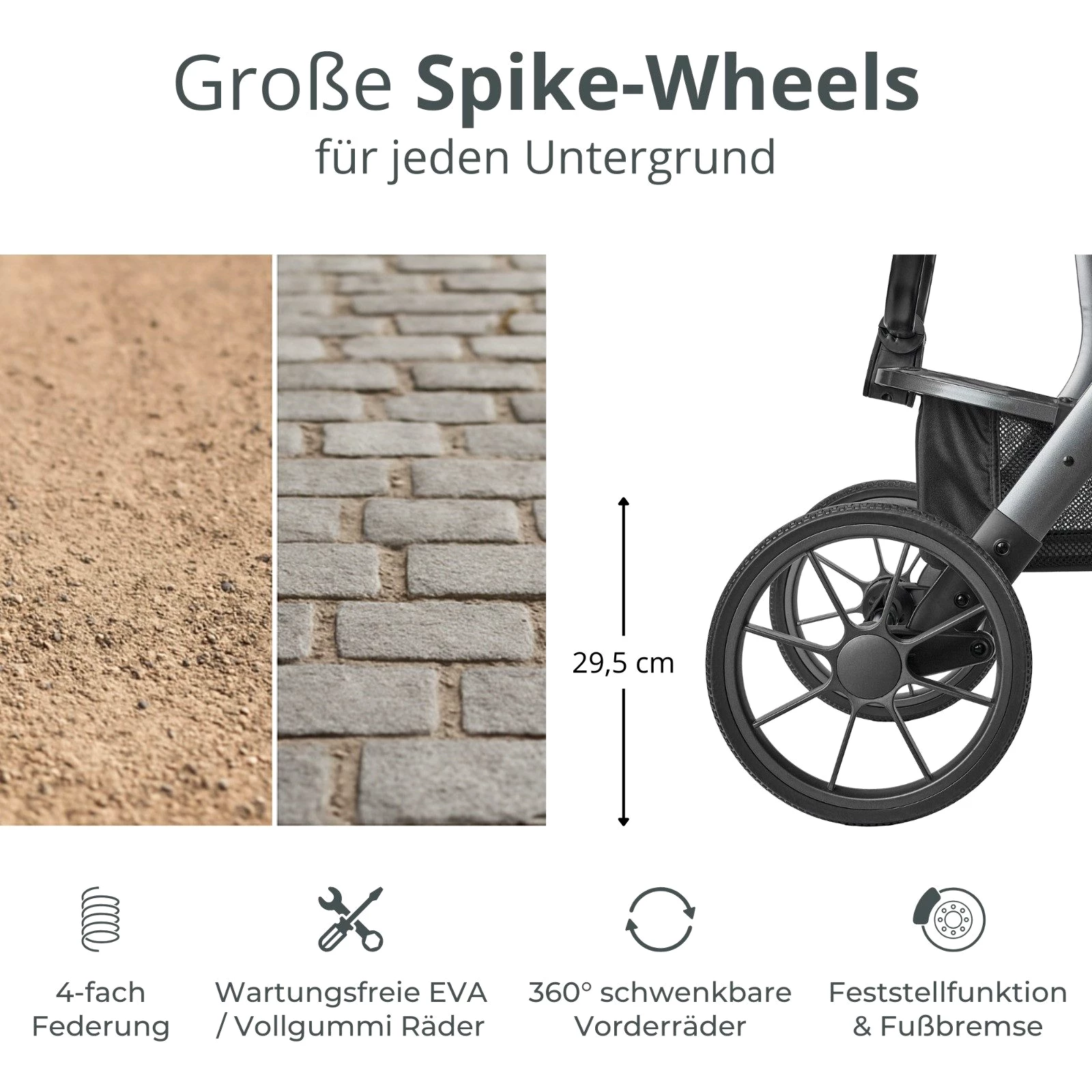 Bronea Kombi-Kinderwagen UNICO Design-Kinderwagen 3-in-1 mit MATRATZE, BUGGY & AUTO-BABYSCHALE